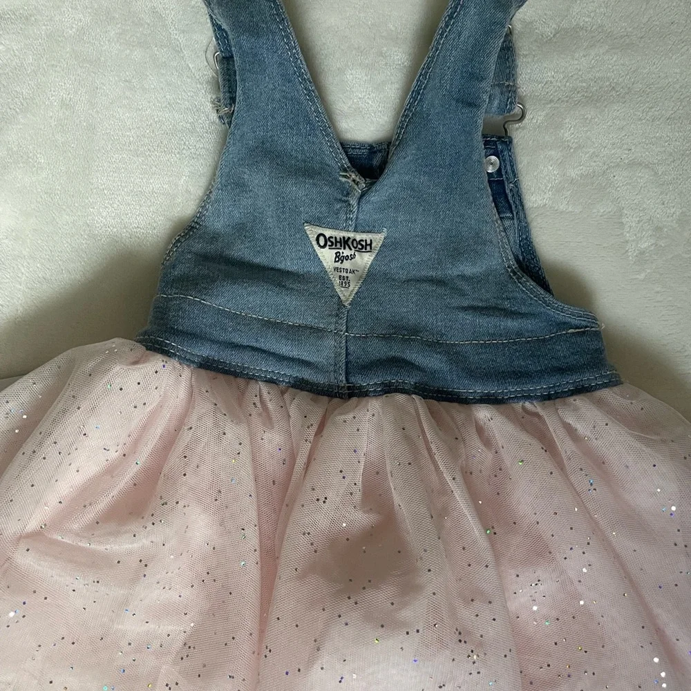 OshKosh B'gosh Pink Tulle Denim Overall Dress for Kids